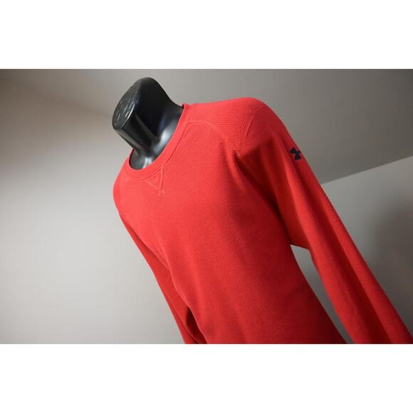 Under Armour Thermal Gym Shirt Red Long Sleeve Loose Athletic Mens Sz XL - Picture 1 of 10